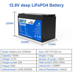 100Ah 12V 24V Lithium Batterie LiFePO4 Akku BMS Solarbatterie Solaranlage Boot