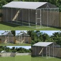 Metall Hundezwinger mit Dach Hundehaus Hundehütte Hundekäfig Überdachung Outdoor