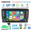 Autoradio GPS Android RDS WiFi Bluetooth Carplay KAM Für Audi A3 S3 RS3 8P1 8PA
