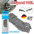 Für Shimano Kette CN-HG53 9 Fach Kette HG-X 116 Glieder MTB E-BIKE Fahrradkette