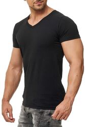 Herren Kurzarm T-Shirt V-Neck V-Ausschnitt Basic Shirt Kurzarmshirt 1er 2er Pack