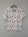 Vintage Nike T-Shirt Gr. L Weiß Allover Print Sole Food 90s Retro 