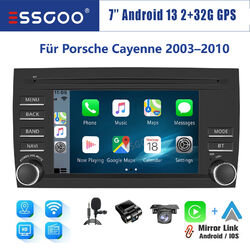 7'' Autoradio Android 13 Carplay 32G GPS DVR KAM Für Porsche Cayenne 9PA 2002-10