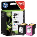 HP 304 Multipack Original Druckerpatronen (Schwarz, Farbe) für HP DeskJet , 2er 