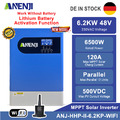 6200W Off-Grid Solar Wechselrichter Hybrid MPPT 120A 230V 48V 500Vdc PV mit WIFI