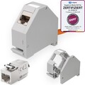 Keystone Modul Jacks Cat.6A 6 a 5e Halterung Hutschienenadapter für RJ45 LAN STP