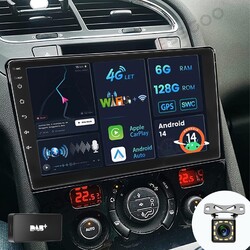 Android 14 Autoradio 6+128G GPS Navi Cam Für Peugeot 3008 5008 DAB+ WIFI RDS SWC