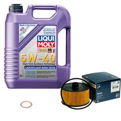 BOSCH Ölfilter 5L Liqui Moly Leichtlauf High Tech 5W-40 für Dacia Renault