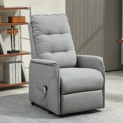 HOMCOM Fernsehsessel mit Aufstehhilfe Aufstehsessel mit Liegefunktion, Grau