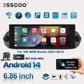 DAB+ 4+64GB Für VW Beetle 2001-10 Android14 Apple CarPlay Autoradio GPS Navi KAM