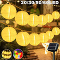 Solar Lichterkette Lampion Kugel 20-60 LED Beleuchtung Garten Außen Innen Dekor