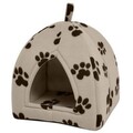 Katzenhöhle Katzenbett Katzenhütte Hund Schlafplatz Größe L Schwarz/Beige vidaXL