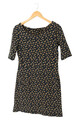 ESPRIT Freizeitkleid Damen Gr. M 38 Blumenmuster Schwarz Midikleid Baumwolle