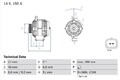 Bosch Lichtmaschine Generator für Mini Cabrio Clubman Kombi 10-10 0986048740