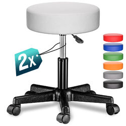 CASARIA® Rollhocker Arbeitshocker Drehhocker Höhenverstellbar Werkstatt Hocker✔️2er Set ✔️10cm Polsterung ✔️360°Drehbar ✔️Stabil