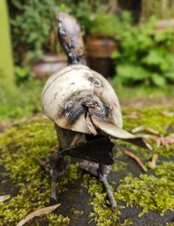 Weiße Entleinente kleines Metall Gartenvogel Skulptur Ornament recycelt upcycelt