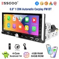 4+64G Android 14 Autoradio 1DIN Apple Carplay GPS NAVI SWC FM USB WiFi Bluetooth