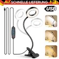 Flexibel USB Leselampe LED Klemmleuchte Dimmbar Bettlampe Schreibtischleuchte