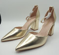 Pumps mit Blockabsatz, Metallic-Lackleder, Gr. 41, ideal shoes