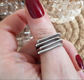 Edler Ring - 925 SILBER Zirkonia - 54 56 58 60 61 62 - Pavé Cluster Band Solitär