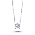 0,33 Carat Brillant Schliff Diamant Solitär Halskette 14 Karat Weißgold H30015