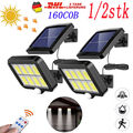1/2er 160 COB Solarlampen Außen Split LED Solarleuchte mit Bewegungsmelder IP65