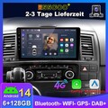 DAB 128GB Für VW T5 Multivan Transporter Android14 Autoradio Carplay GPS Navi BT
