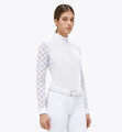 Cavalleria Toscana Turniershirt MINI ORBIT Flock Langarm - weiss Gr. M