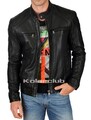 Herren Jacke Echtleder Schwarz Lammleder Motorrad Herren Biker Mantel Real Slim