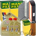 MANN INSPEKTIONSPAKET+7L CASTROL 5W-30 ÖL passend für BMW 5er F07 F10 6er 7er d