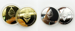 Krypto Münzen Bitcoin Doge Lite ETH Gold Silber Sammlermünzen Währung Geschenk
