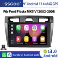 9" 4+64G Android 13.0 Autoradio Für Ford Fiesta MK5 VI 2002-2008 GPS Navi BT KAM