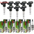 8x STELLOX Zündspule + DENSO Zündkerze für VW EOS 1F7 1F8 2.0 FSI Audi A3