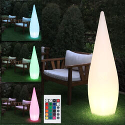 Stehlampe Tropfenform Außenleuchte RGB LED Balkonlampe Garten Dimmer H 120 cm
