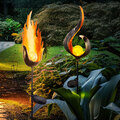 Solarleuchte Außenlampe Steckleuchte Flammen Gartenlampe Feuereffekt LED 2er Set