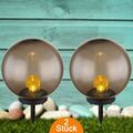 LUXUS SOLARLEUCHTE 2er SET SOLARLAMPE GARTENLEUCHTE GARTEN KUGEL LED 80419918