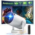 VideoProjektor 4K Android Mini Beamer 12000Lumen WiFi Heimkino HDMI Lautsprecher
