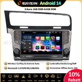 8-Kern Android 14 Autoradio GPS DAB+Wifi Navi OBD2 CarPlay Canbus Für VW Golf 7