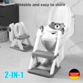 Toilettentrainer Kinder 2 in 1 Toilettensitz mit Treppe Kissengriff WC Sitz Baby
