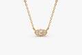 Diamant Hals Kette Collier 3 Brillanten 0,12 ct Karat VS 14K 585 Gold trees