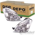 2x DEPO H1 H7 SCHEINWERFER GLASKLAR passend für LINKS+RECHTS