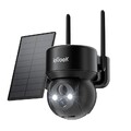 2K Solar Überwachungskamera Aussen akku 355°/120° Pan Tilt mit Alarmmeldung IP65