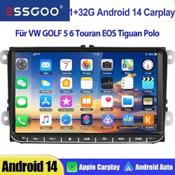 Android 14 Carplay Für VW GOLF 5 6 Plus Touran Caddy T5 Autoradio Navi RDS 1+32G