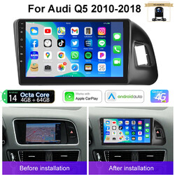 8-Core Android 14 Autoradio Carplay FM WiFi DSP GPS Navi Kam Für Audi Q5 2010-17