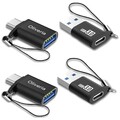 USB C Adapter, 4er Pack, Typ C auf USB 3.0, OTG-fähig, kompatibel mit Smartph...