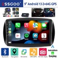 Autoradio DAB+ Carplay 64G Android 13 Navi RDS +KAM Für Smart Forfour Fortwo 453