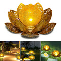 LED Deko Leuchte Garten Außen Veranda Lotus Blume SOLAR Lampe Blüte Crackle-Glas