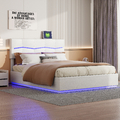 Polsterbett Boxspringbett 140x200 cm, LED Doppelbett mit Stauraum,mit USB-Port