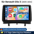 Für Renault Clio 3 2005 2006-2014 GPS NAVI 1G+32G Android 13 Carplay Autoradio