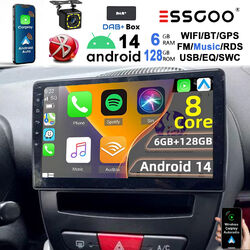 Carplay Android 14 Autoradio 6G+128G DAB+ Für Toyota Aygo Citroen C1 Peugeot 107